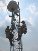 Tower installation work in progress